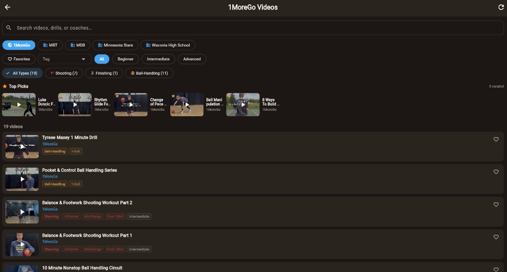 Video library screen preview